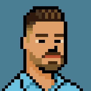 Pixel art portrait of Andrej Mihaliak
